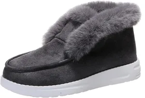 Ladmiple Snow Boots For Women Wide Faux Fur Lined Winter nkle Booties Slip on Warm Comfort Outdoor AThickening Walking Shoes