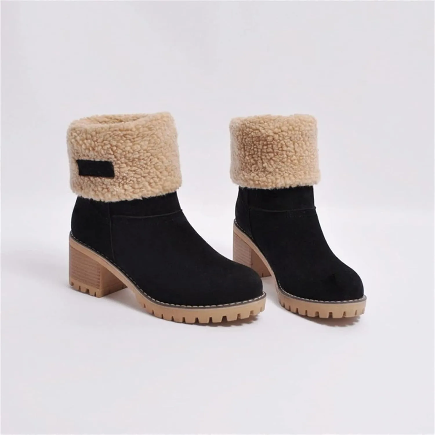 Ladmiple Winter Boots For Women 2023 Snow Ankle Booties Slip on Warm Comfortable Outdoor Fur Lined Thickening Walking Shoes