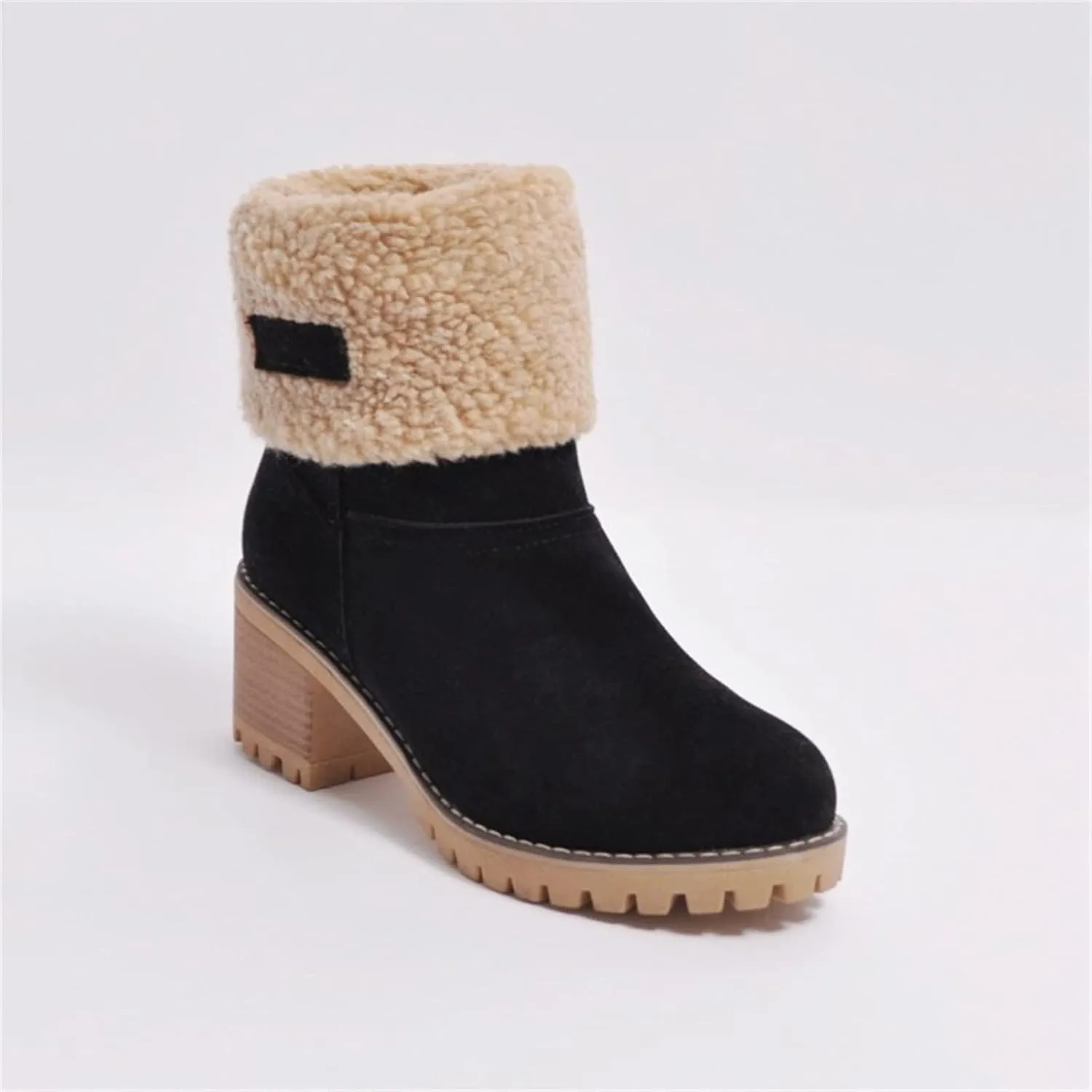 Ladmiple Winter Boots For Women 2023 Snow Ankle Booties Slip on Warm Comfortable Outdoor Fur Lined Thickening Walking Shoes