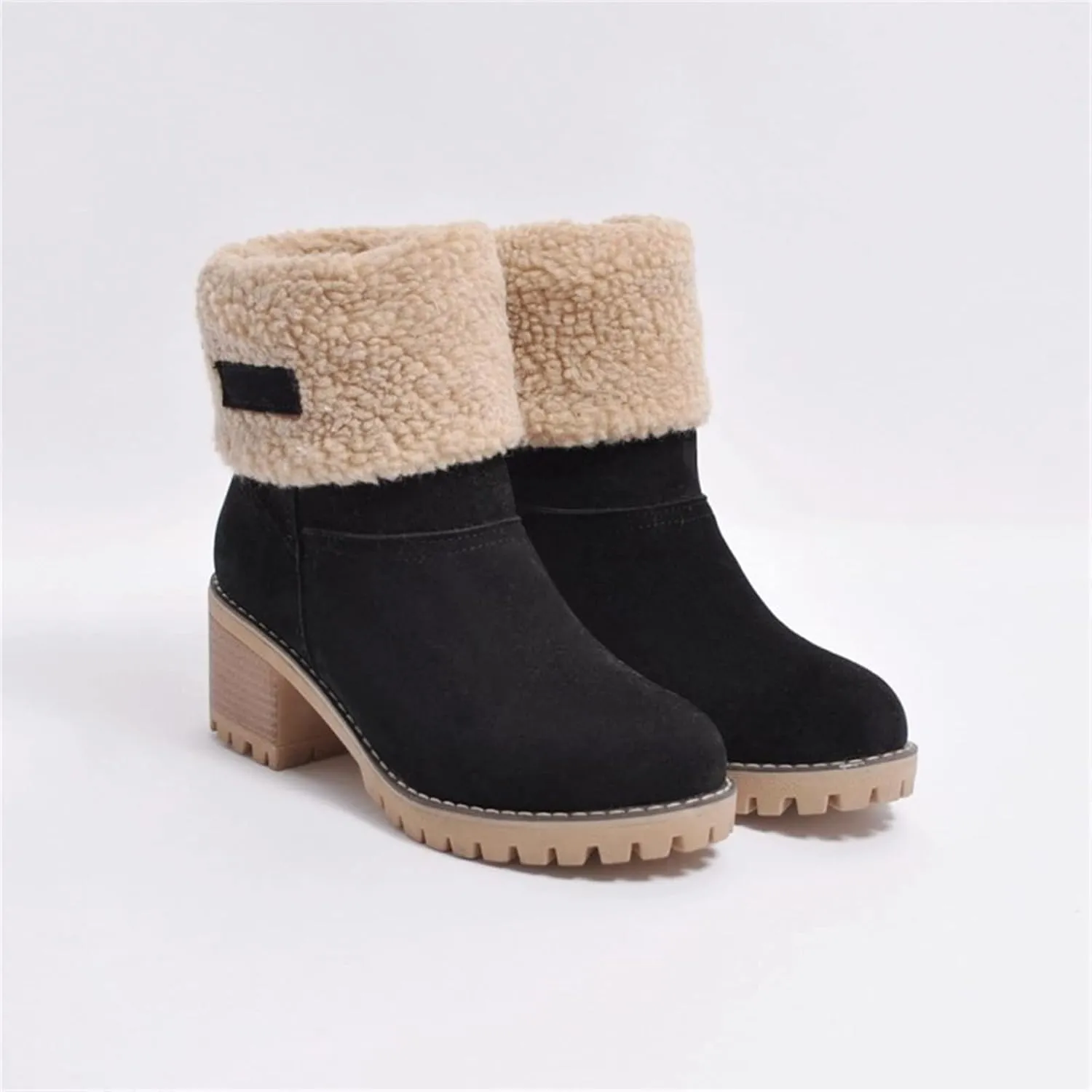 Ladmiple Winter Boots For Women 2023 Snow Ankle Booties Slip on Warm Comfortable Outdoor Fur Lined Thickening Walking Shoes