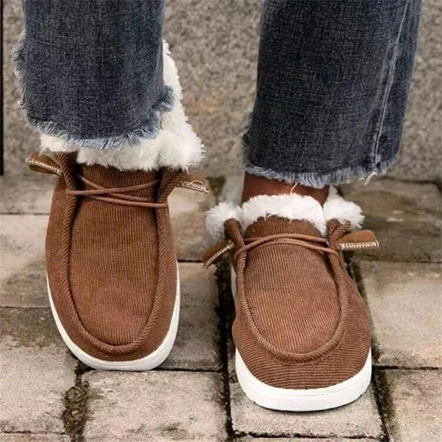 Ladmiple Winter Boots For Women Cute High-top Snow Boots Slip on Warm Comfortable Walking Outdoor Fur Lined Ankle Booties