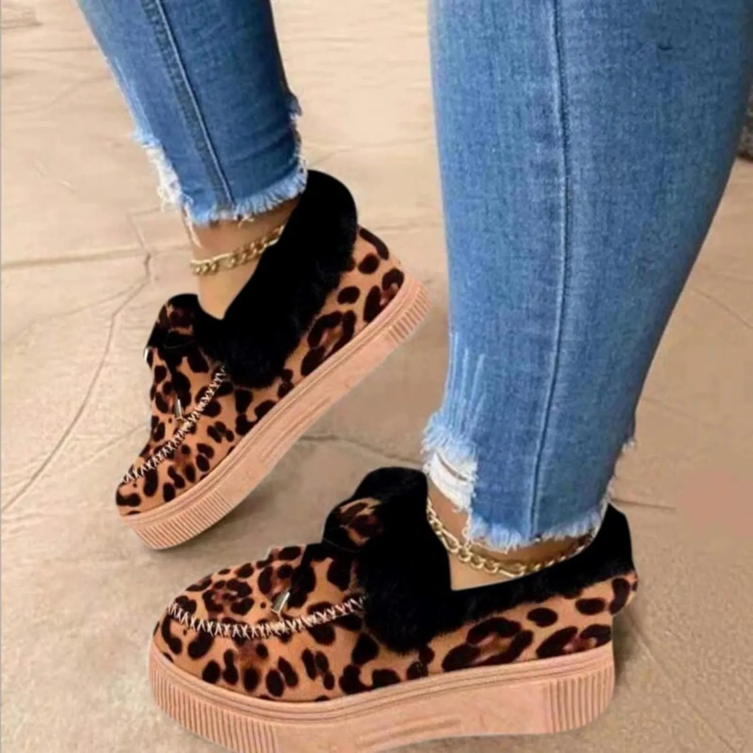 Ladmiple Winter Boots For Women Fashion Snow Boots Winter Shoes with Fur Lined Comfortable Warm Slip On Ankle Booties