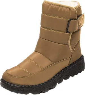 Ladmiple Winter Boots For Women Waterproof Snow Cute Ankle Booties Fur Lined Warm Slip On Comfortable Anti Slip Outdoor Shoes