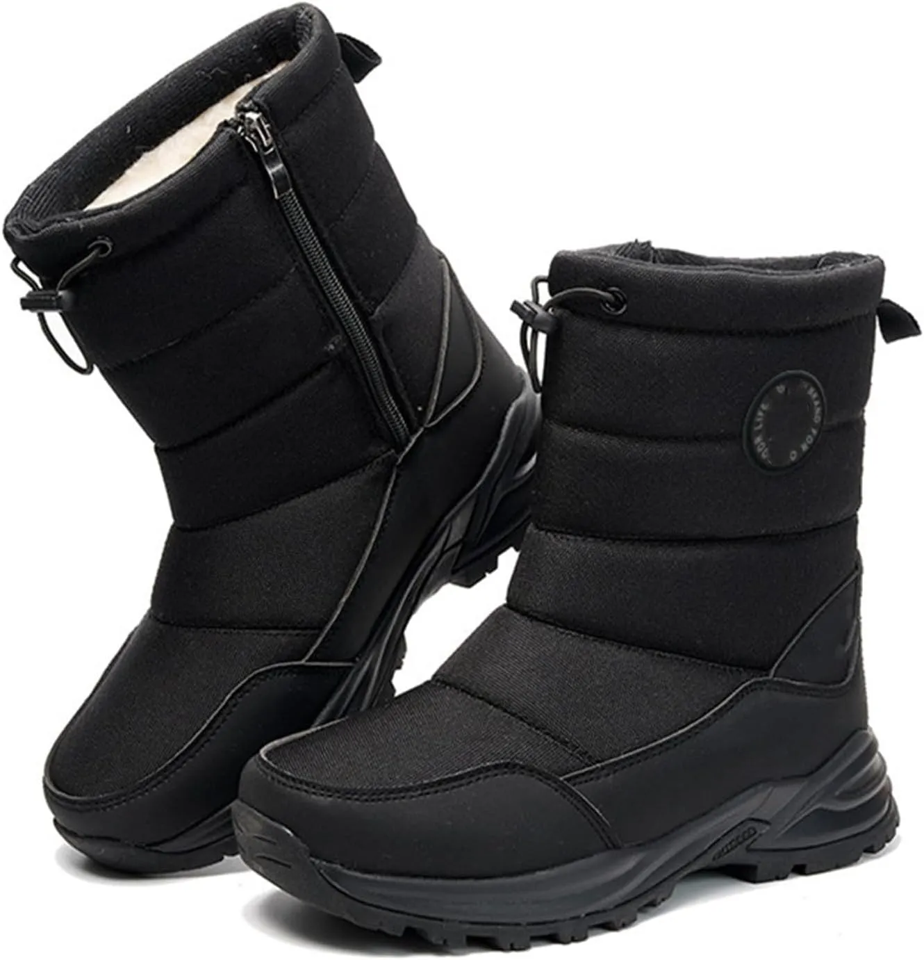 Ladmiple Winter Boots For Women Waterproof Snow Non Slip Fur Lined Warm Slip On Comfortable Outdoor Anti Slip Ankle Booties