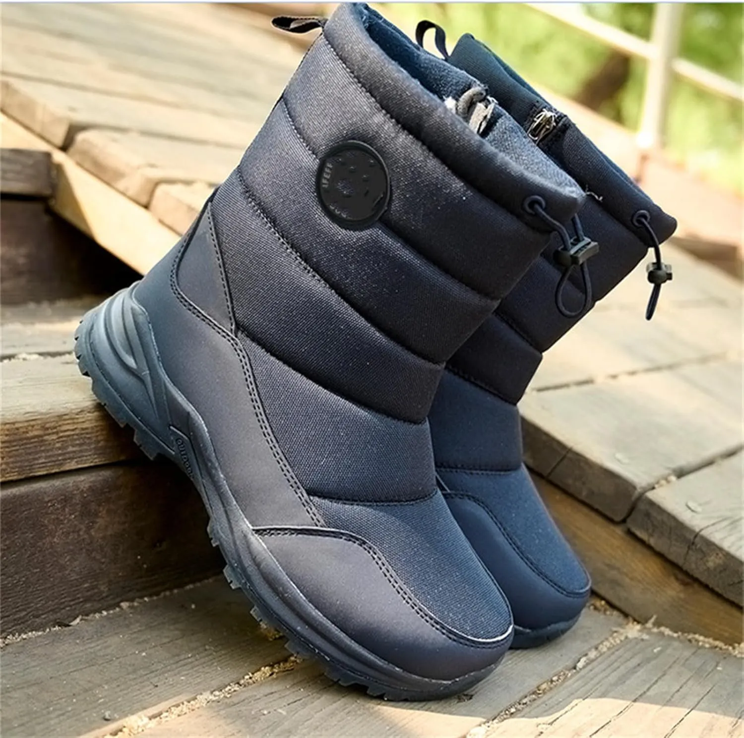Ladmiple Winter Boots For Women Waterproof Snow Non Slip Fur Lined Warm Slip On Comfortable Outdoor Anti Slip Ankle Booties
