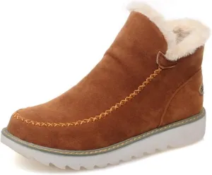 Ladmiple Winter Boots For Women Wide Width Slip On Warm Snow Ankle Booties Fashion Fur Lined Outdoor Comfort Walking Shoes