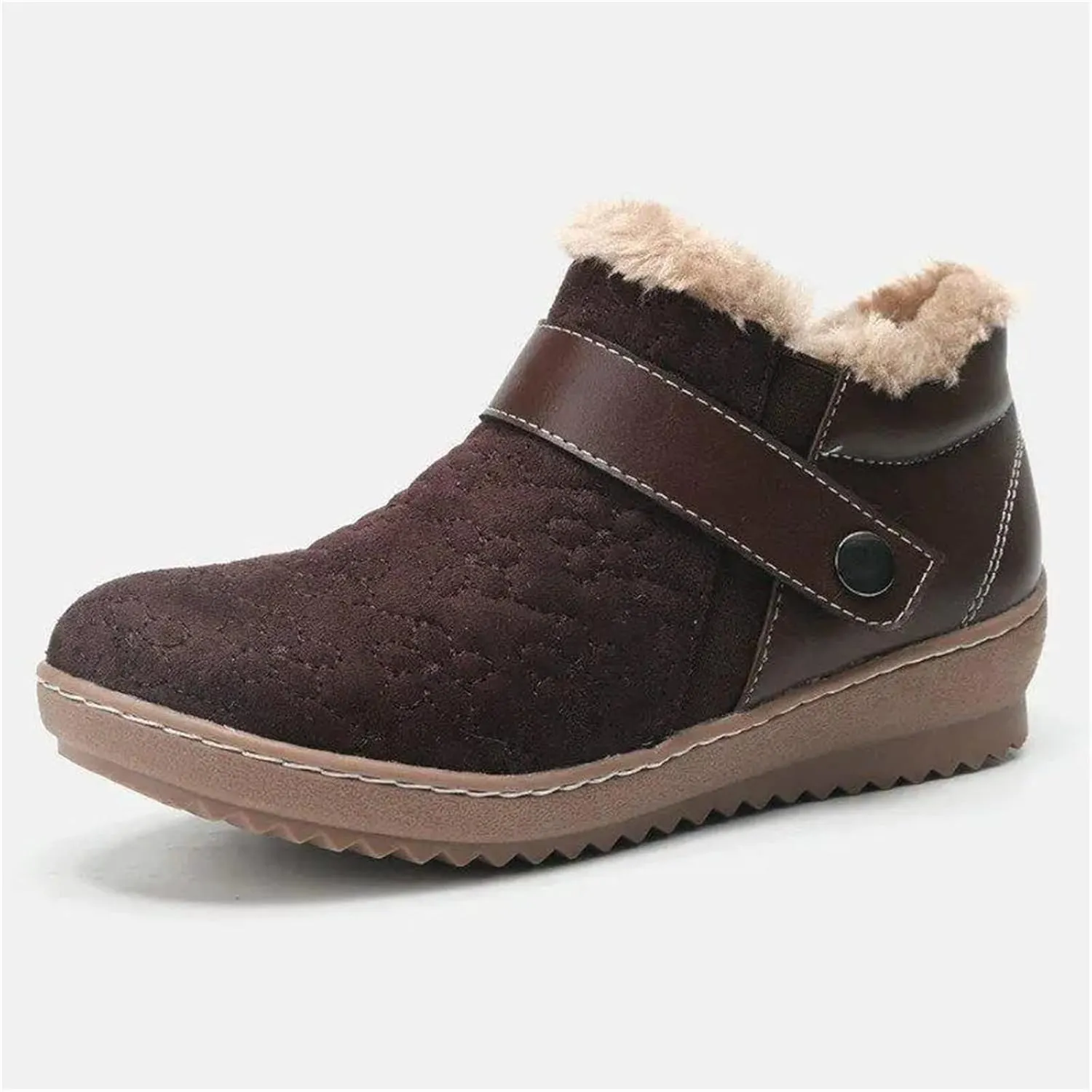 Ladmiple Womens Snow Boots Warm Fur Lined Winter Outdoor Short Ankle Booties Lace Up Comfortable Fashion Combat Boots