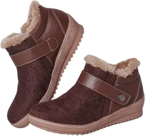 Ladmiple Womens Snow Boots Warm Fur Lined Winter Outdoor Short Ankle Booties Lace Up Comfortable Fashion Combat Boots