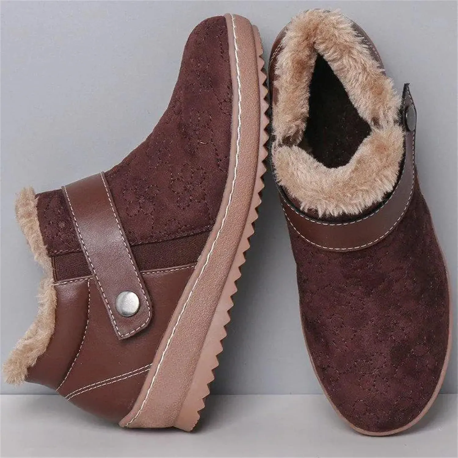 Ladmiple Womens Snow Boots Warm Fur Lined Winter Outdoor Short Ankle Booties Lace Up Comfortable Fashion Combat Boots