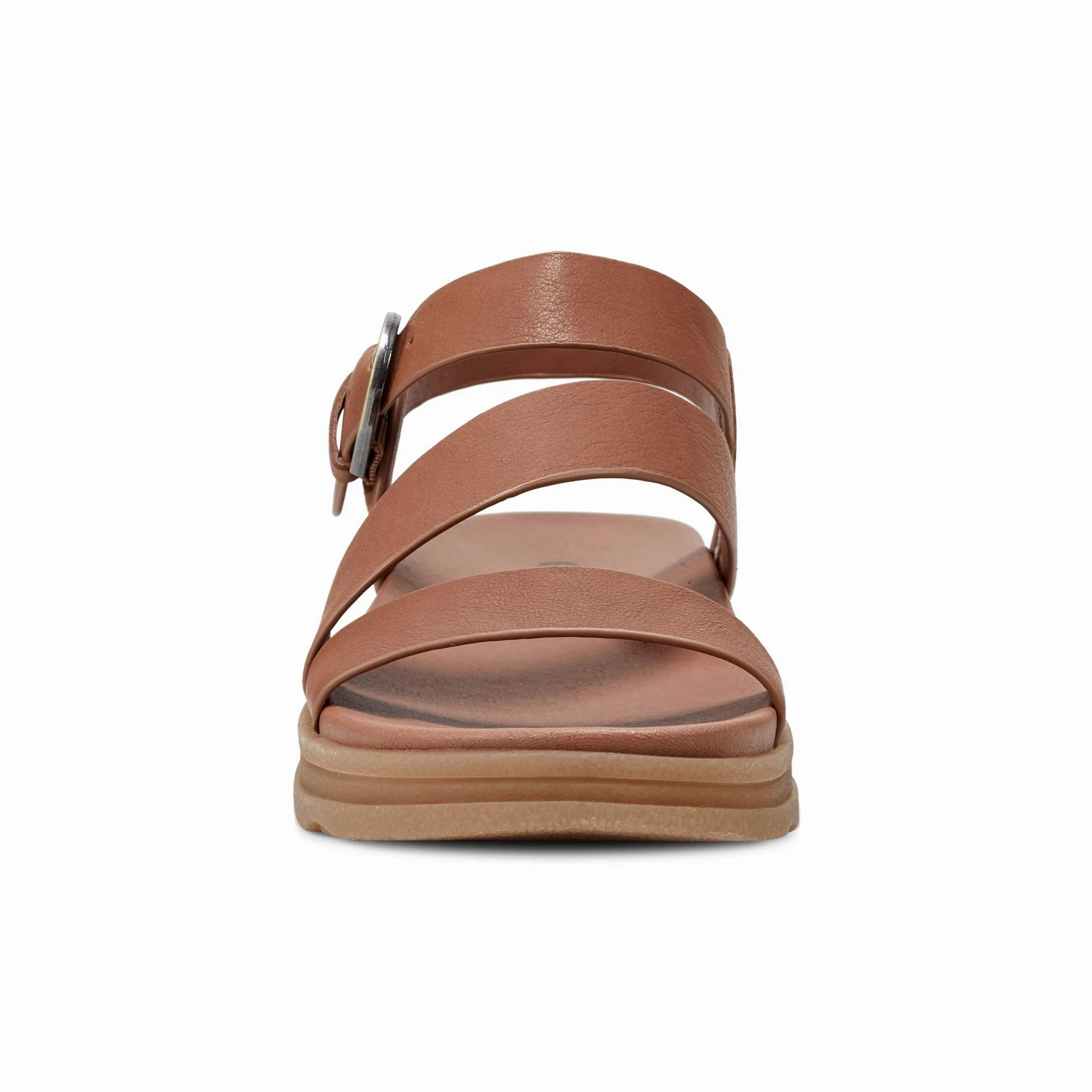 Lainey Casual Strappy Round Toe Flat Sandals Memory Foam Insert