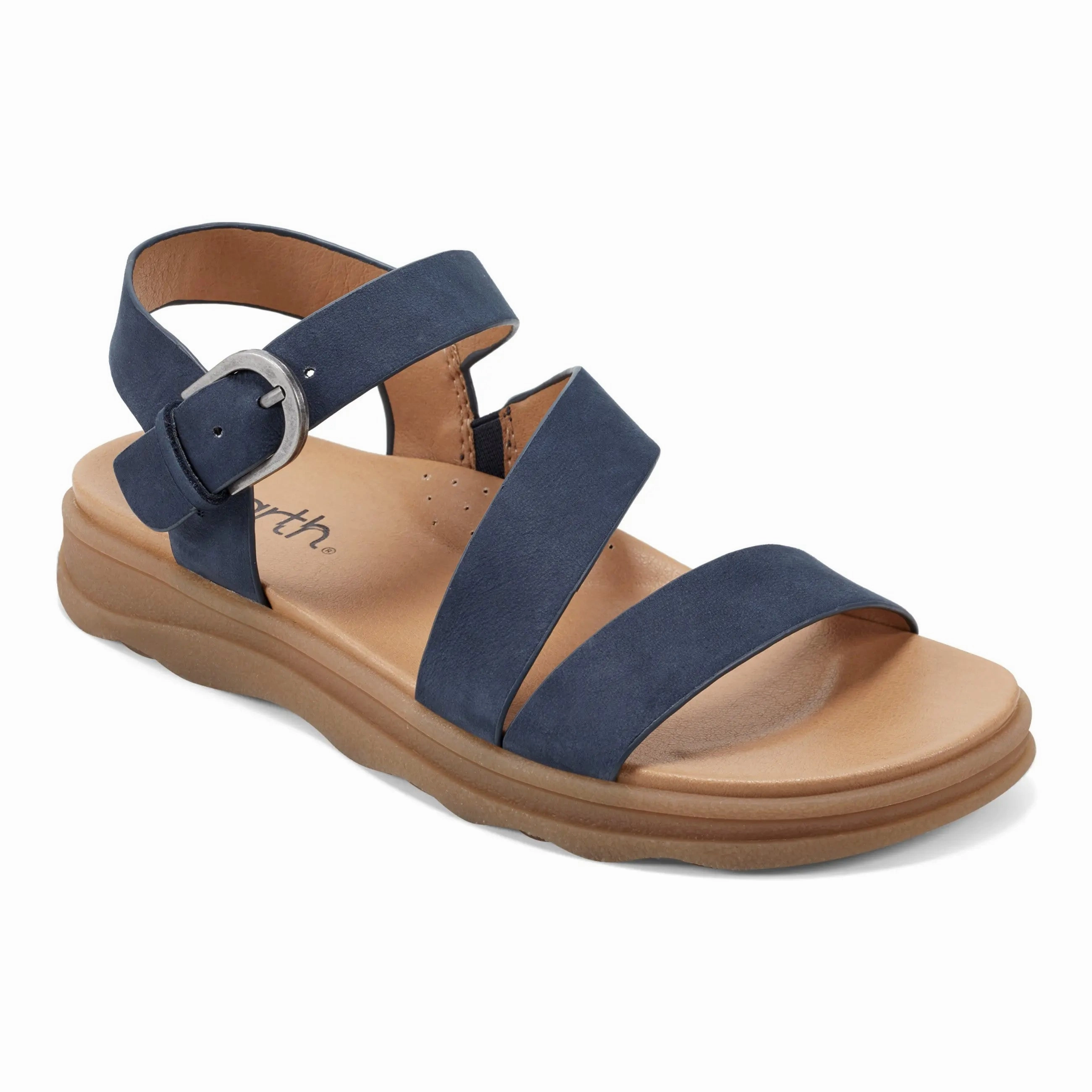 Relax Vibe Stainless Steel Hardware Lainey Casual Strappy Round Toe Flat Sandals