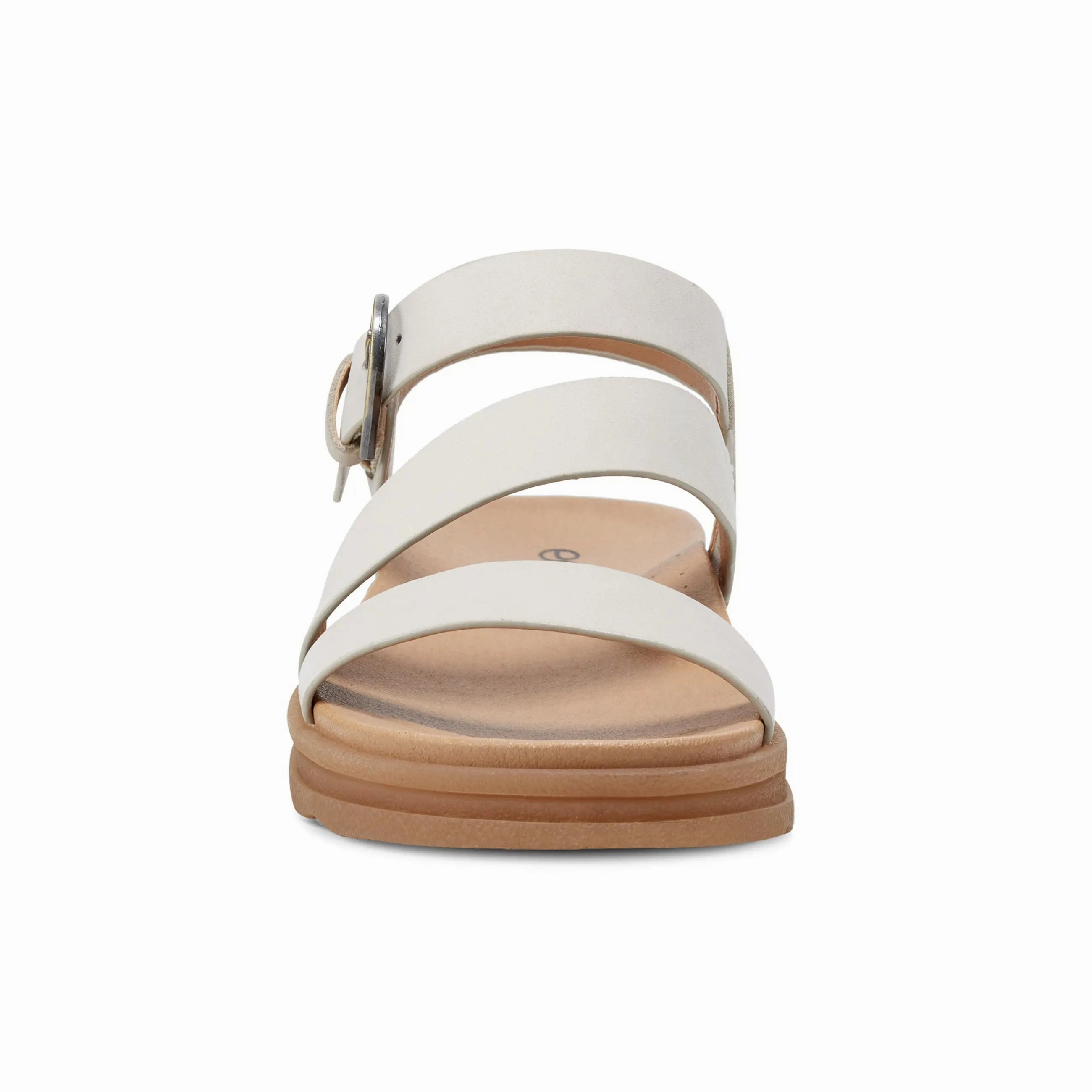 Travel Footwear Flexible Groove Design Lainey Casual Strappy Round Toe Flat Sandals