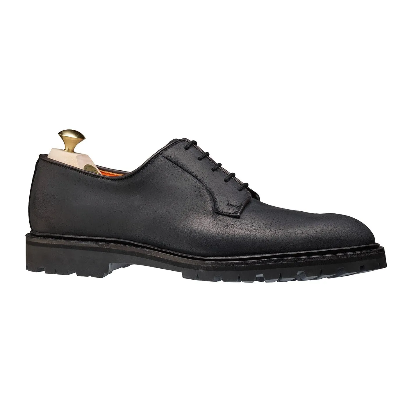 Lanark 3 Black Rough-Out Suede Leather Orthopedic Footbed System