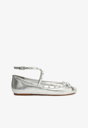 Larissa Metallic Leather Flat Bounce Edge