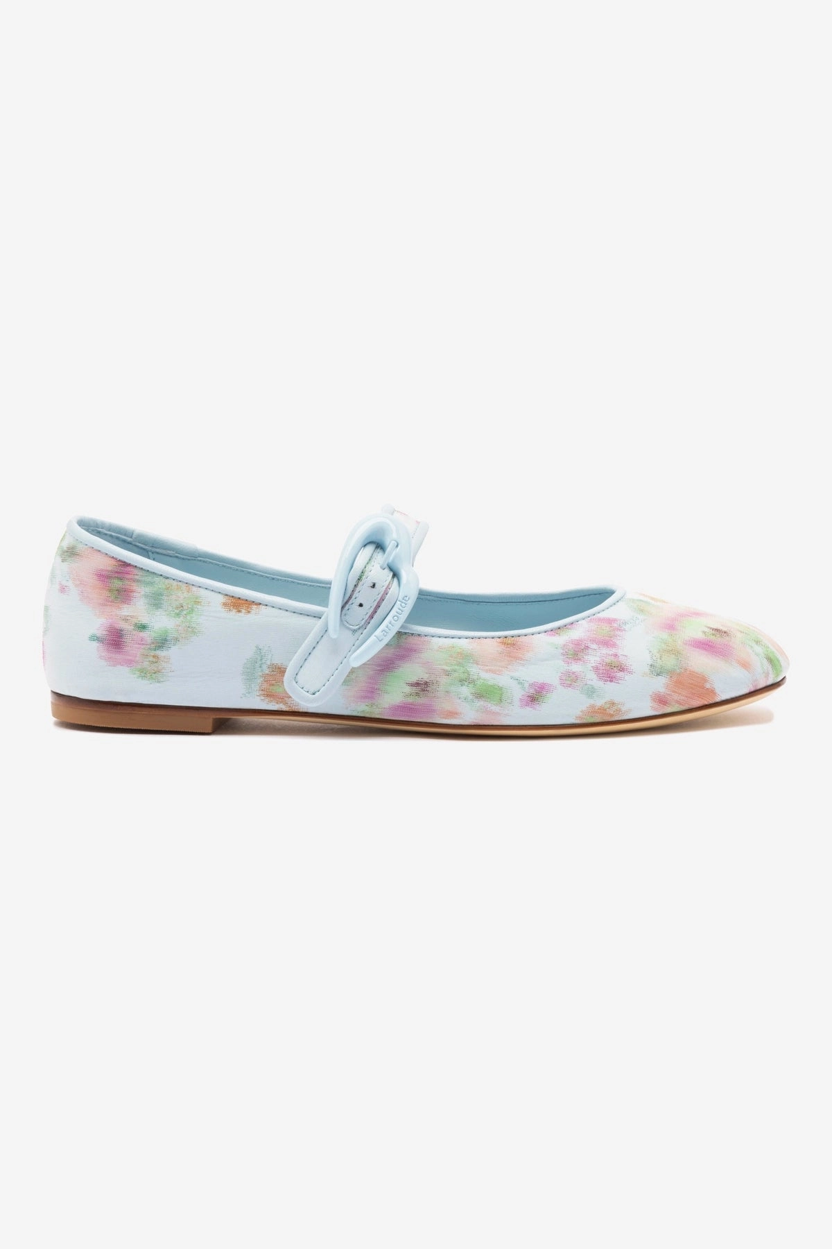 Larroud?? x Markarian Verona Ballet Flat In Apple Blue Floral Ikat Tea Mood