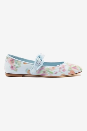 Chain Style Market Lane Larroud?? x Markarian Verona Ballet Flat In Apple Blue Floral Ikat
