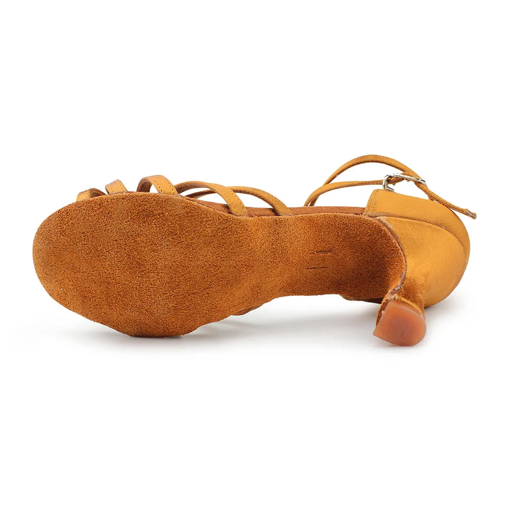 Latin Dance Shoes for Women Satin Indoor Ballroom Shoes