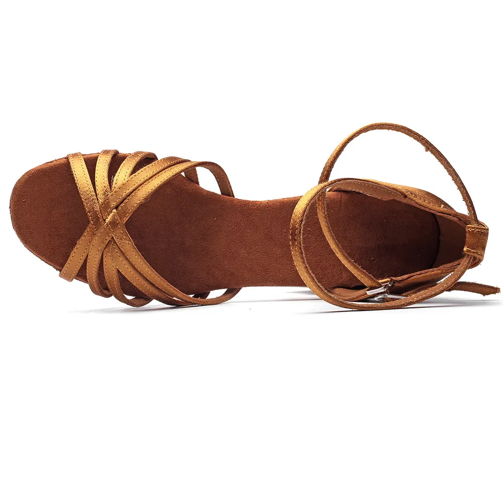 Latin Dance Shoes for Women Satin Indoor Ballroom Shoes
