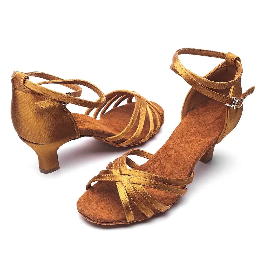 Latin Dance Shoes for Women Satin Indoor Ballroom Shoes