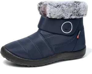 Lausiuoe Winter Boots For Women Waterproof Snow Non Slip Warm Fur Lined Waterproof Ankle Boots Outdoor Comfortable Shoes