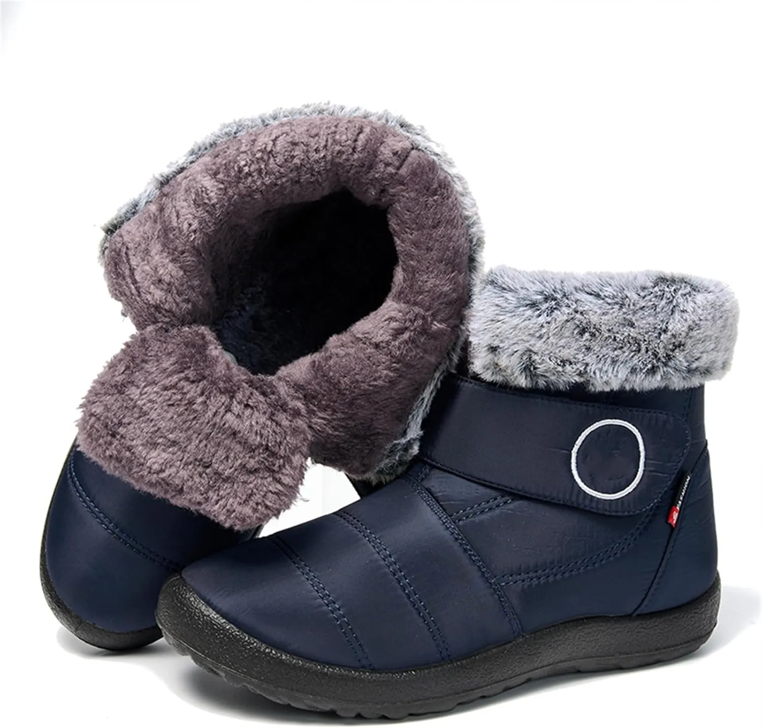 Lausiuoe Winter Boots For Women Waterproof Snow Non Slip Warm Fur Lined Waterproof Ankle Boots Outdoor Comfortable Shoes
