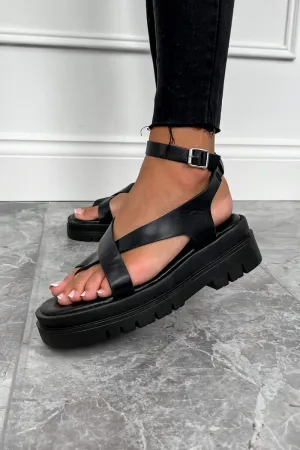 LAVINA Chunky Gladiator Sandals - Black