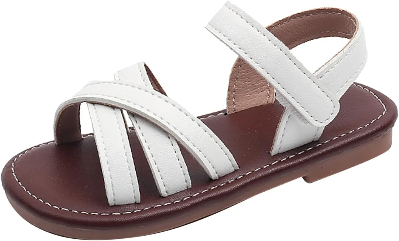 Leather Shoes Sandals for Girls Kids Sandals Boys Girls Lightweight Athletic With Adjustable Webbing For Hiking Walking Beach Water Sports