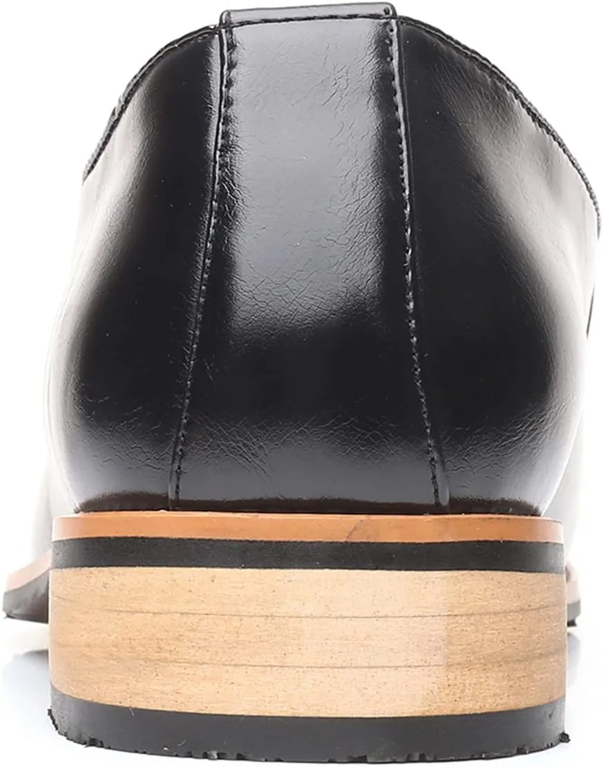 Leather Slip on Work Shoes for Men Fashion Style Men's Breathable Tassel Mens Slip on Casual Shoes Leather