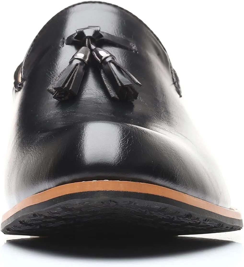 Leather Slip on Work Shoes for Men Fashion Style Men's Breathable Tassel Mens Slip on Casual Shoes Leather