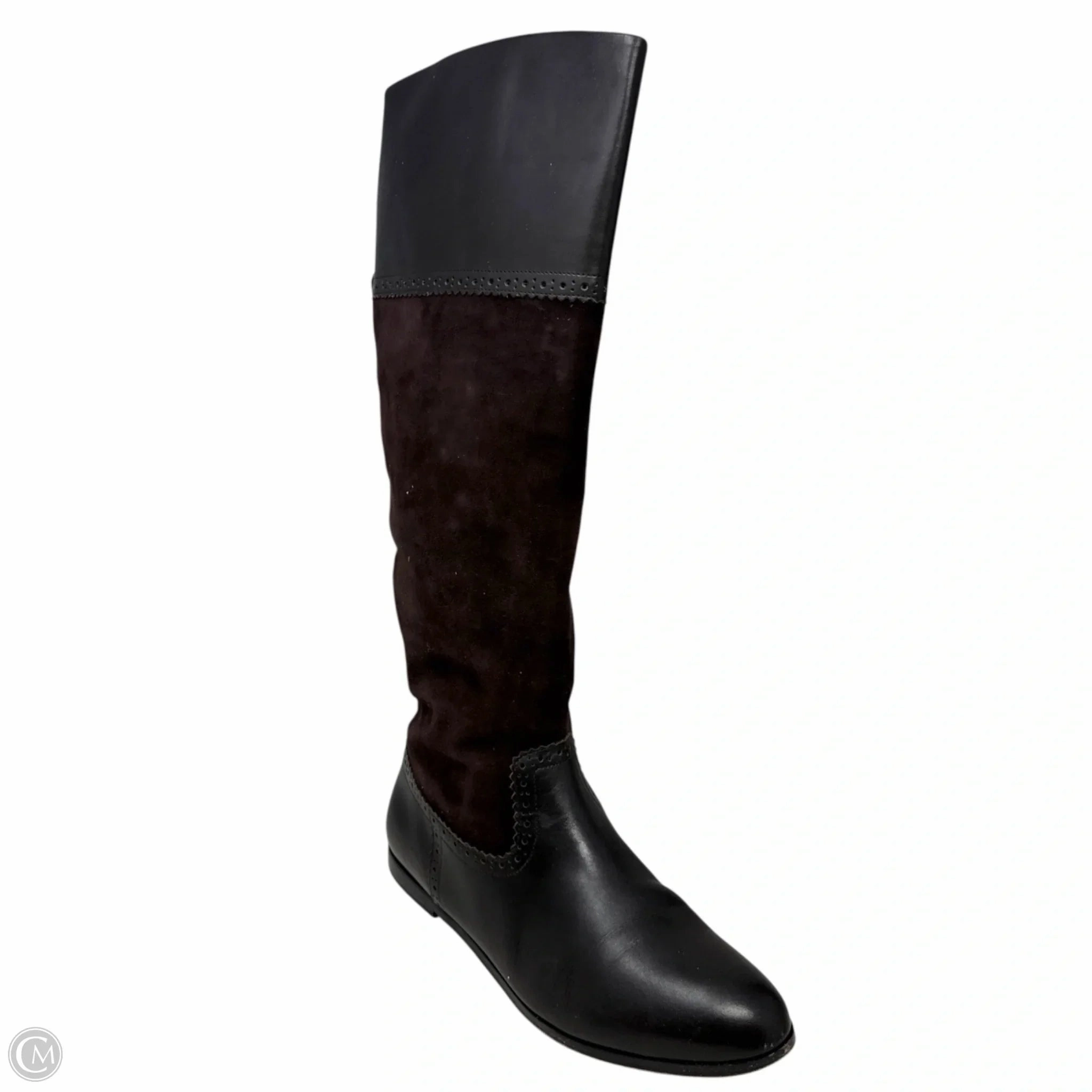Leather Knee High Boots By Brooks Brothers In Brown, Size: 8 Rubberized Tread