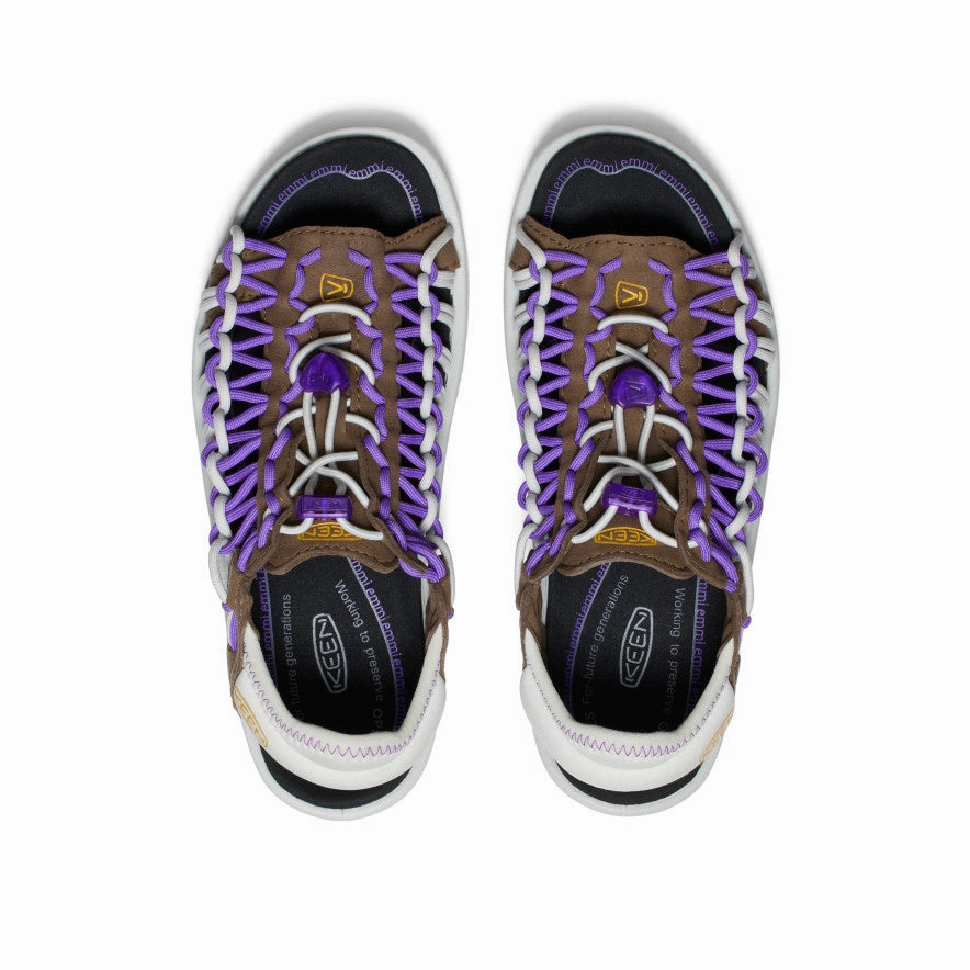 Lightweight EVA Midsole Women's UNEEK II Open Toe x emmi  |  Dark Earth/Tillandsia Purple