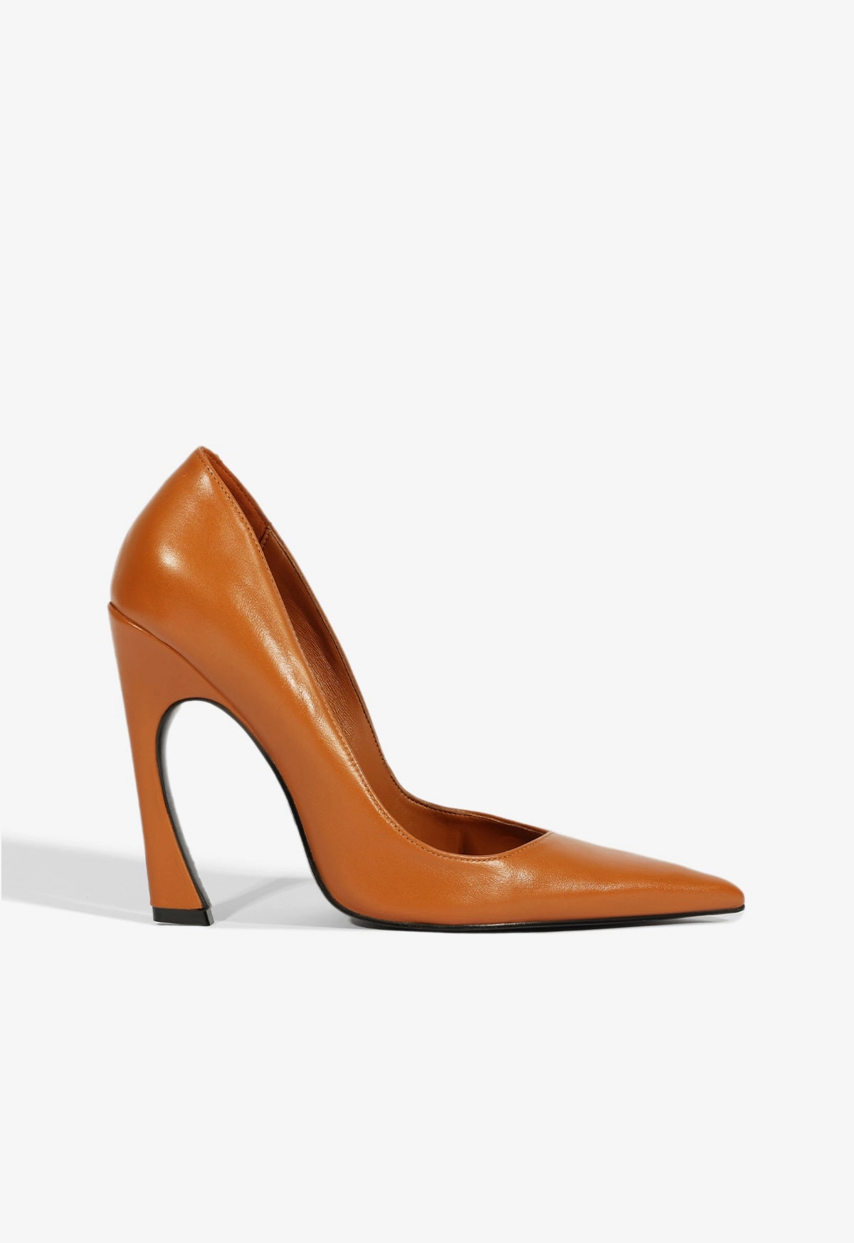 Lexi High Sculptural Brown Pump Classic Charm