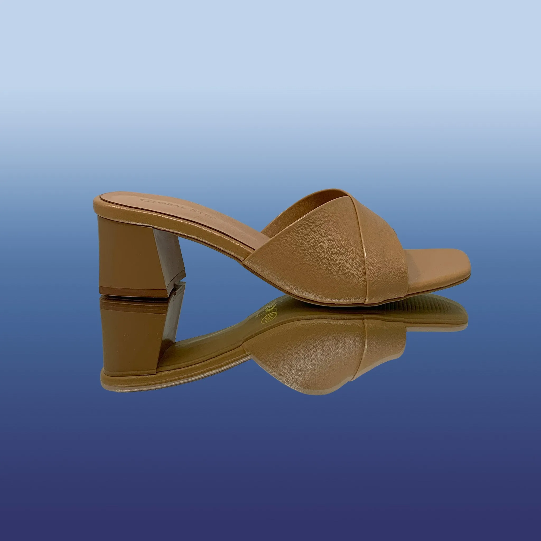 Light Beige-heeled sandals