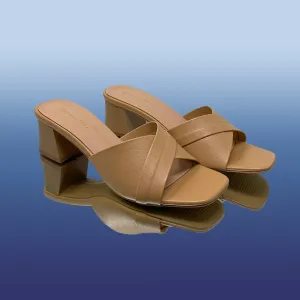 Light Beige-heeled sandals