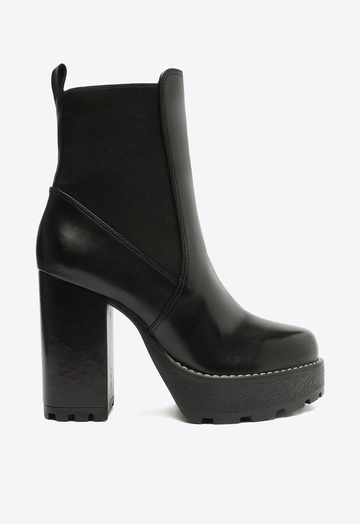 Billie Platform  Leather Bootie Soft Neutral