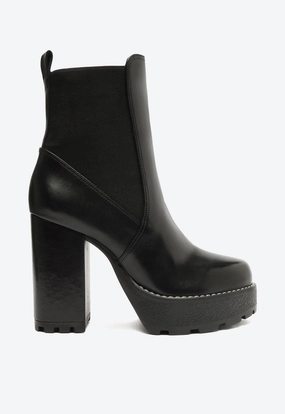 Billie Platform  Leather Bootie Lightweight Form Rainy Day