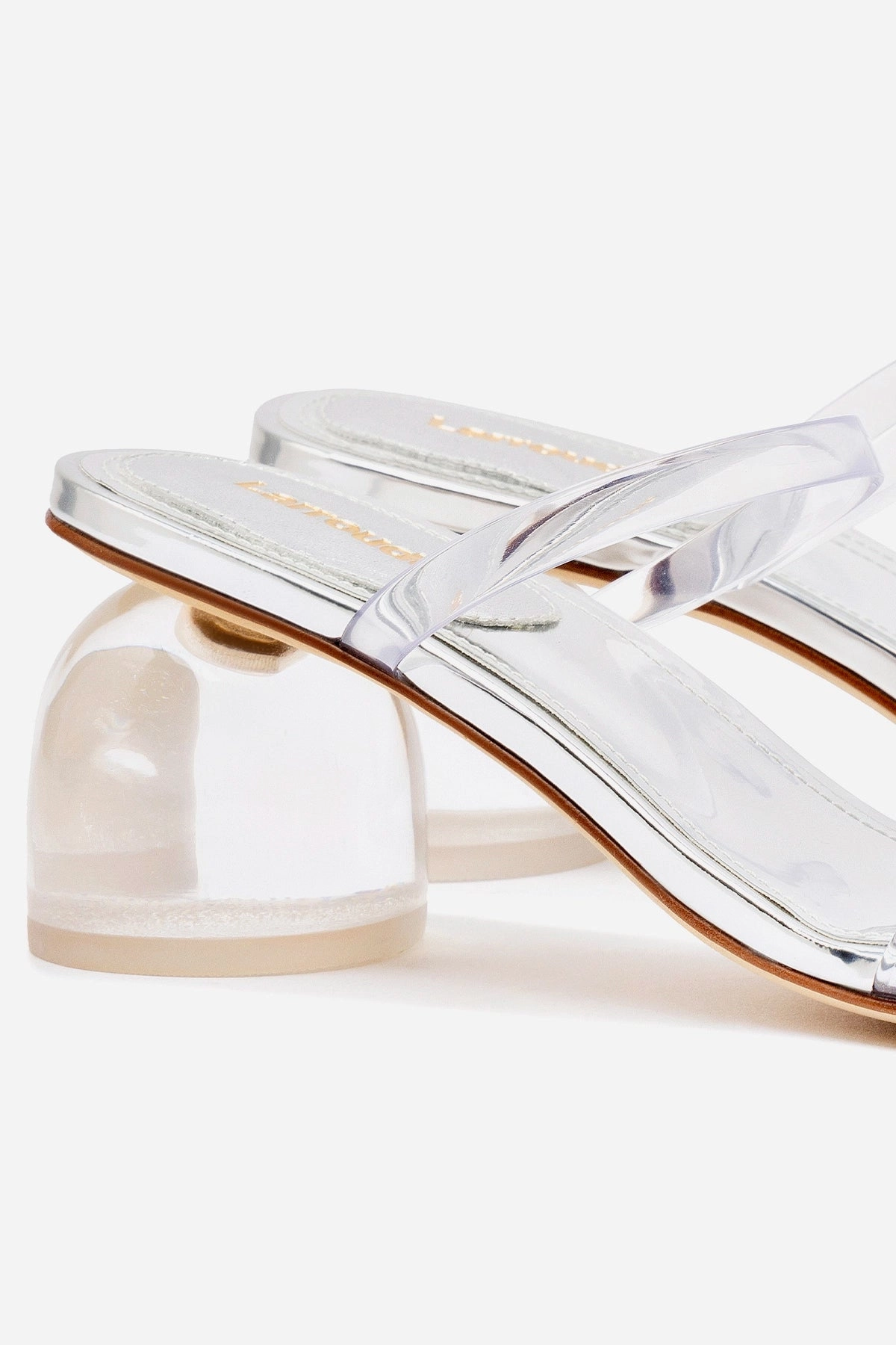 Cushioned Comfort Water Resistant Material Lightweight Performance Dew Drop Mule In Silver Specchio and Vinyl