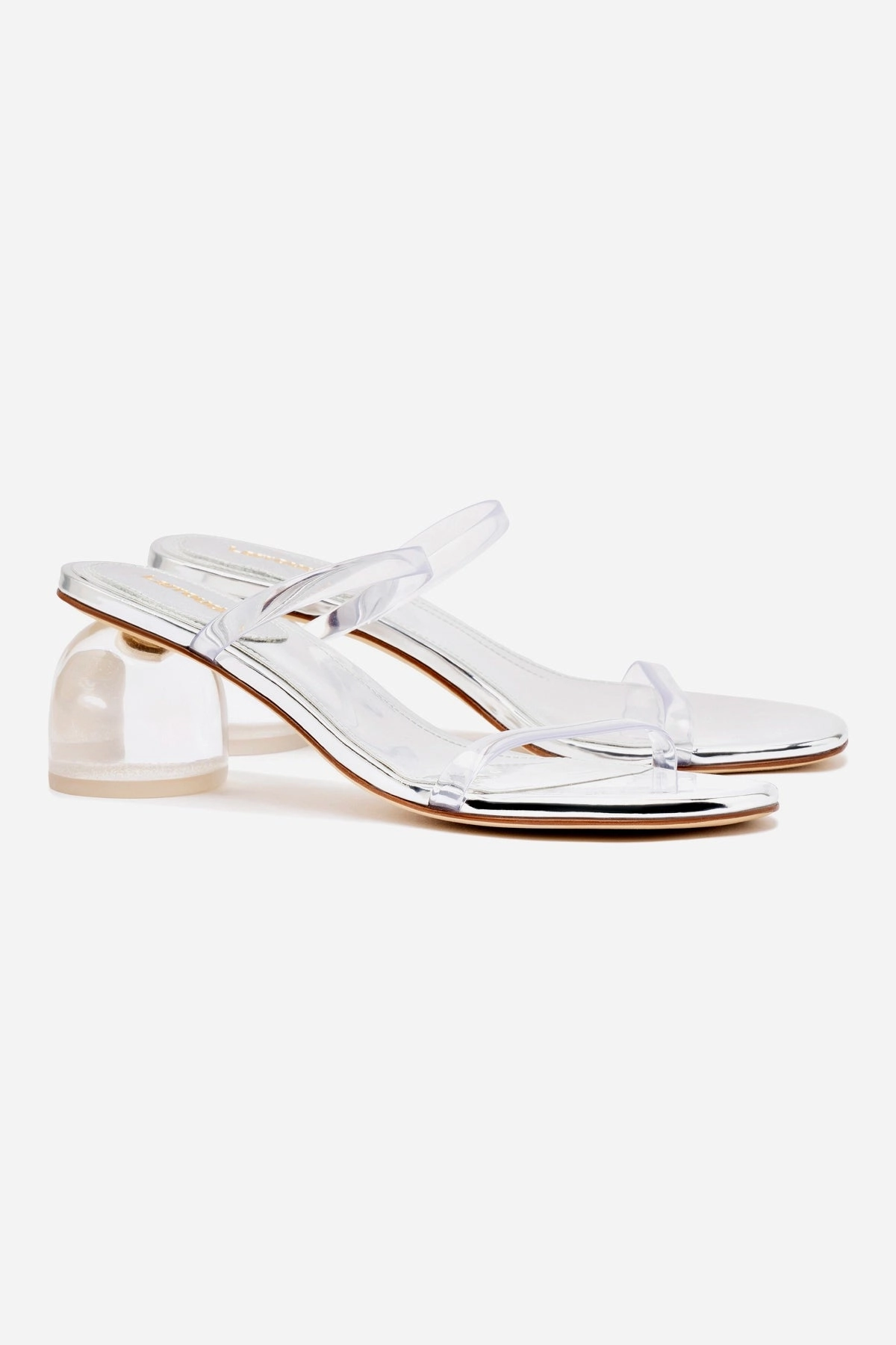 Lightweight Performance Dew Drop Mule In Silver Specchio and Vinyl Leaf Touch Light Travel Sandals