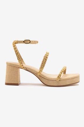All Purpose Lightweight Walk Gio Milanina Sandal In Beige Raffia
