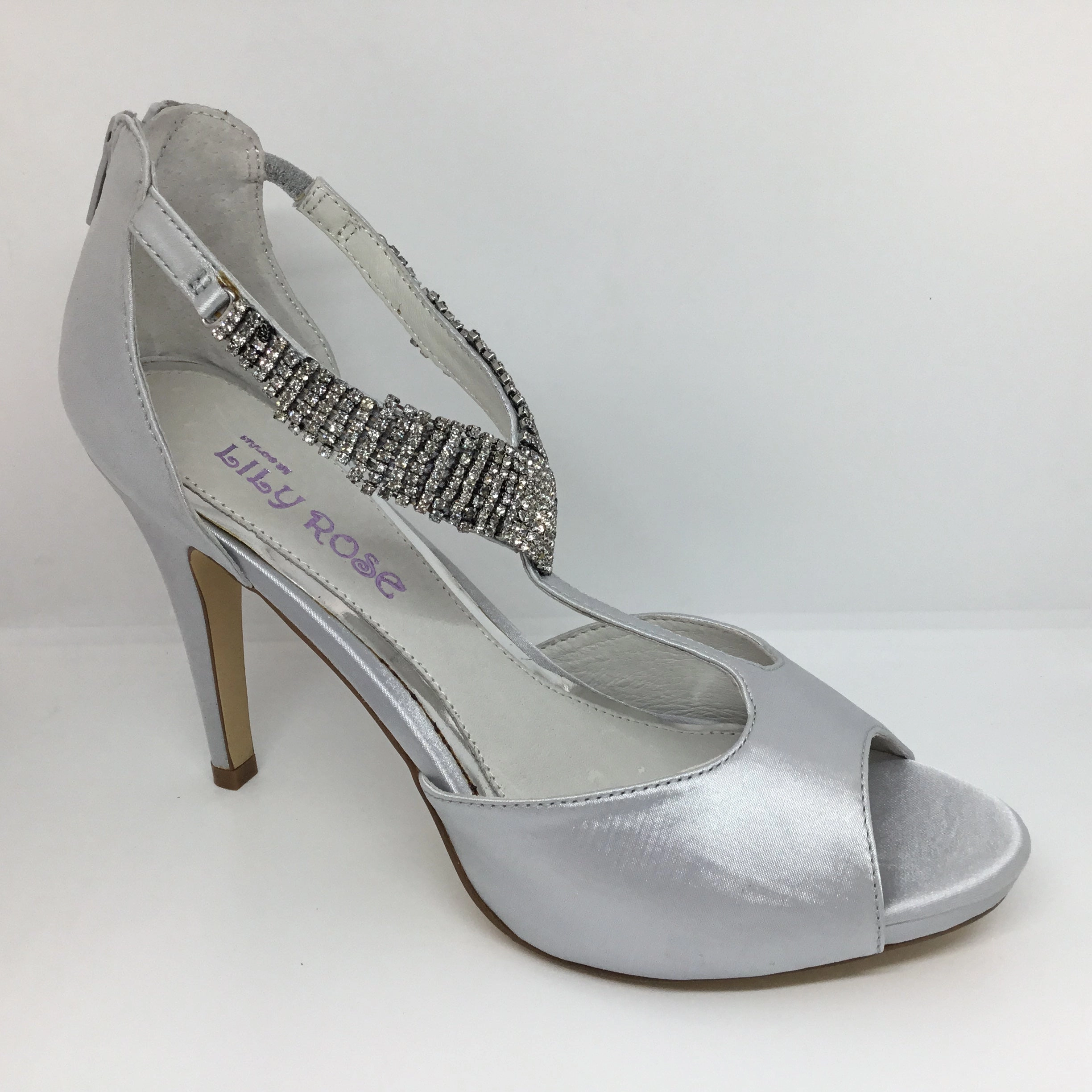 Refined Finish French Glow Lily Rose Tango Siver Satin Heel