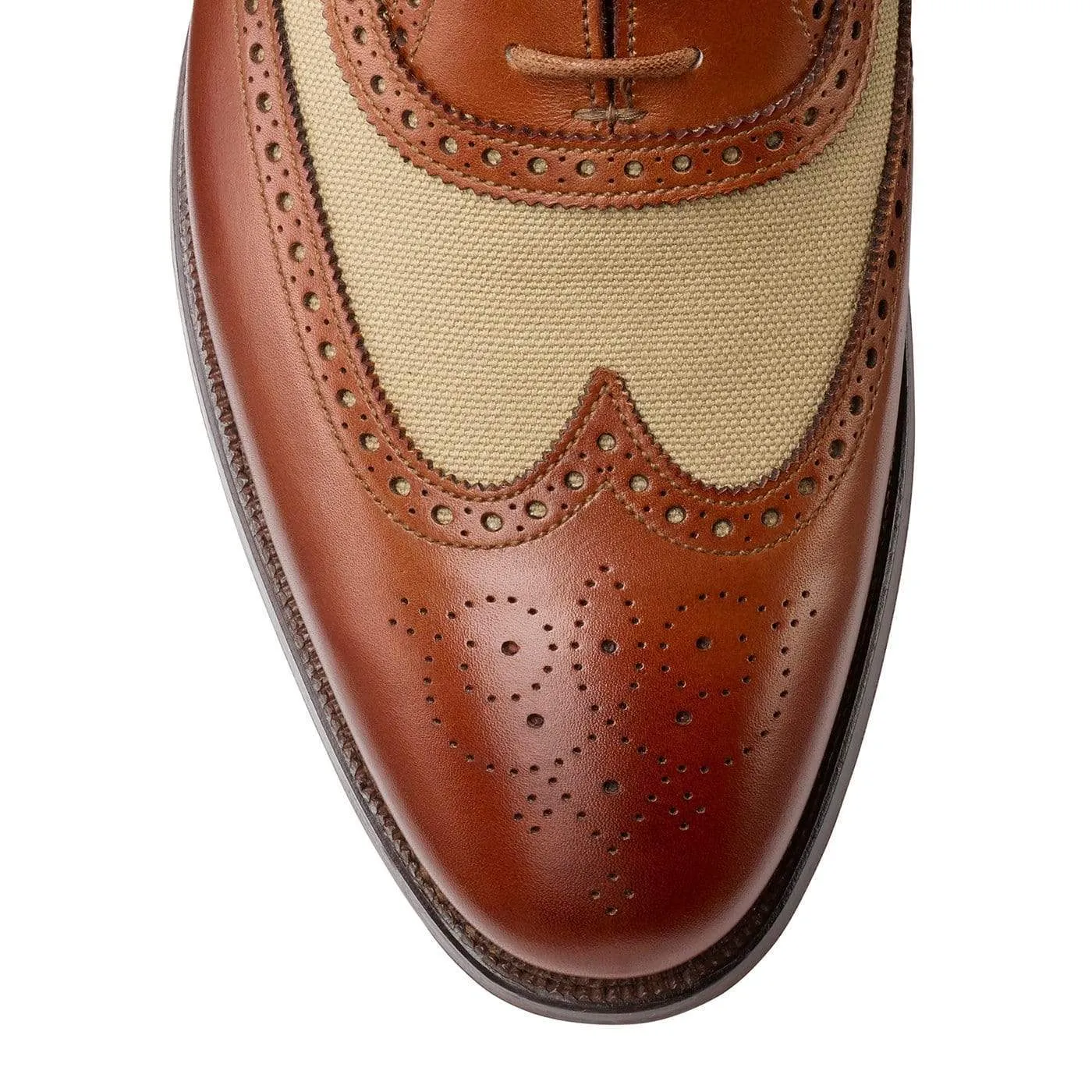 Gerrard 4 Mahogany Calf & Stone Canvas Yoga Base Wide toe box