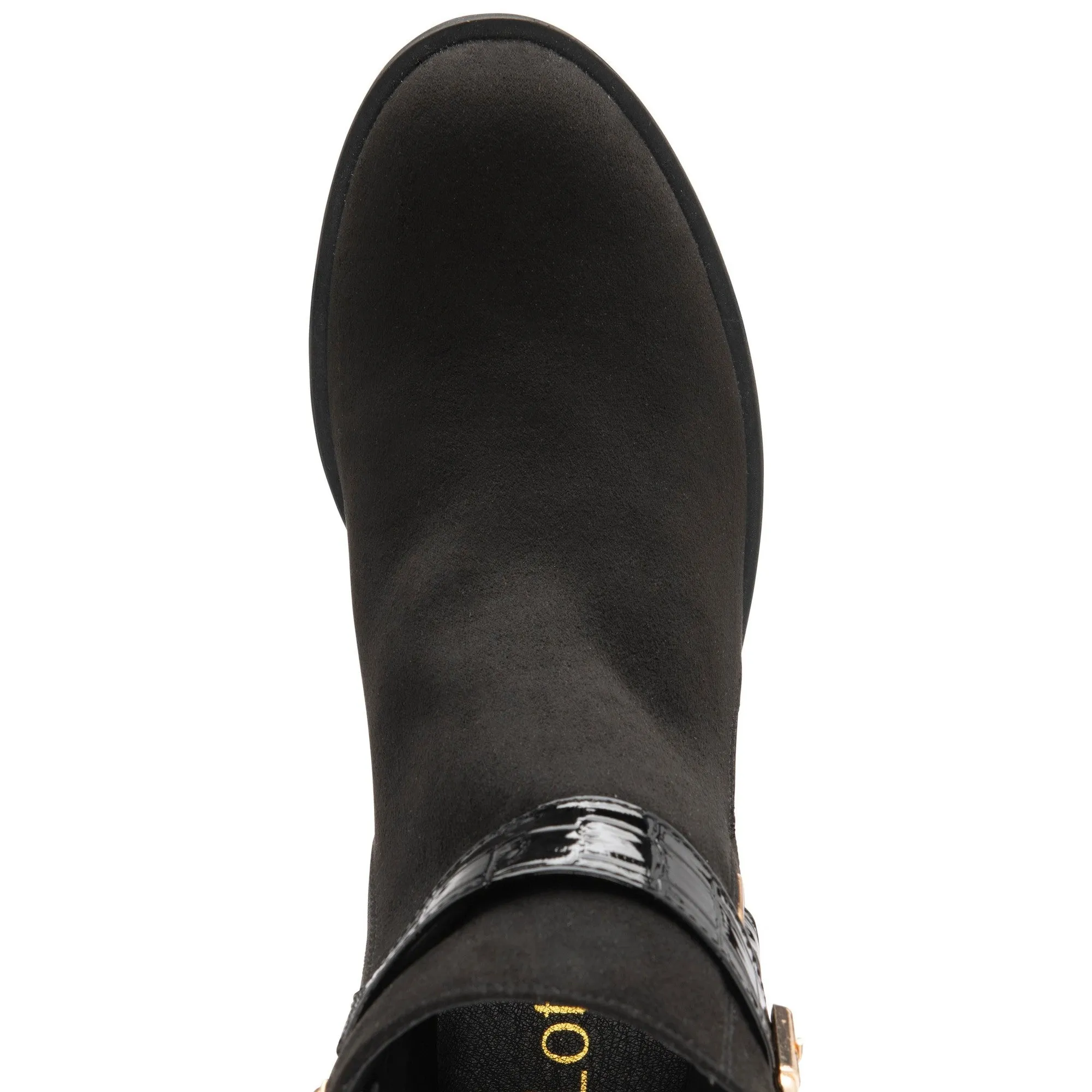 Lotus Laurel Ladies Black Croc Textile Side Zip Ankle Boots