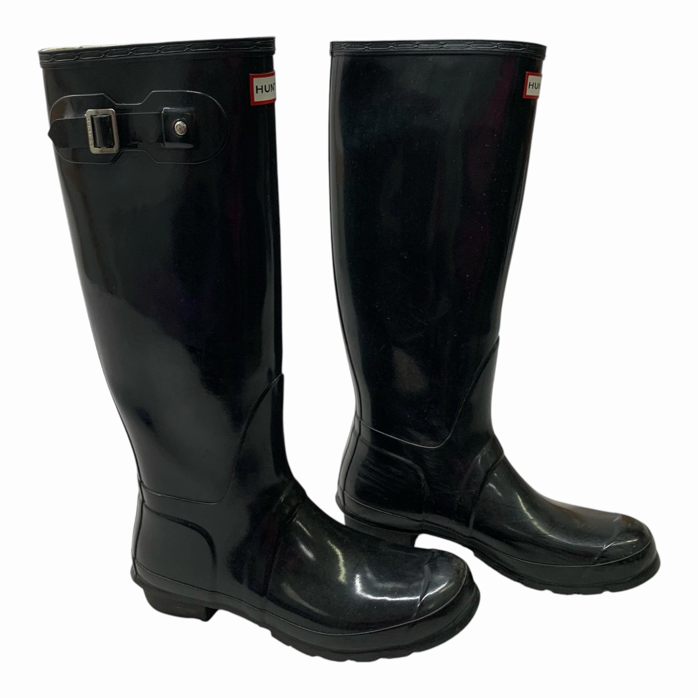 Outdoor Function Versatile Outfit Boots Knee Flats By Hunter In Black, Size: 9