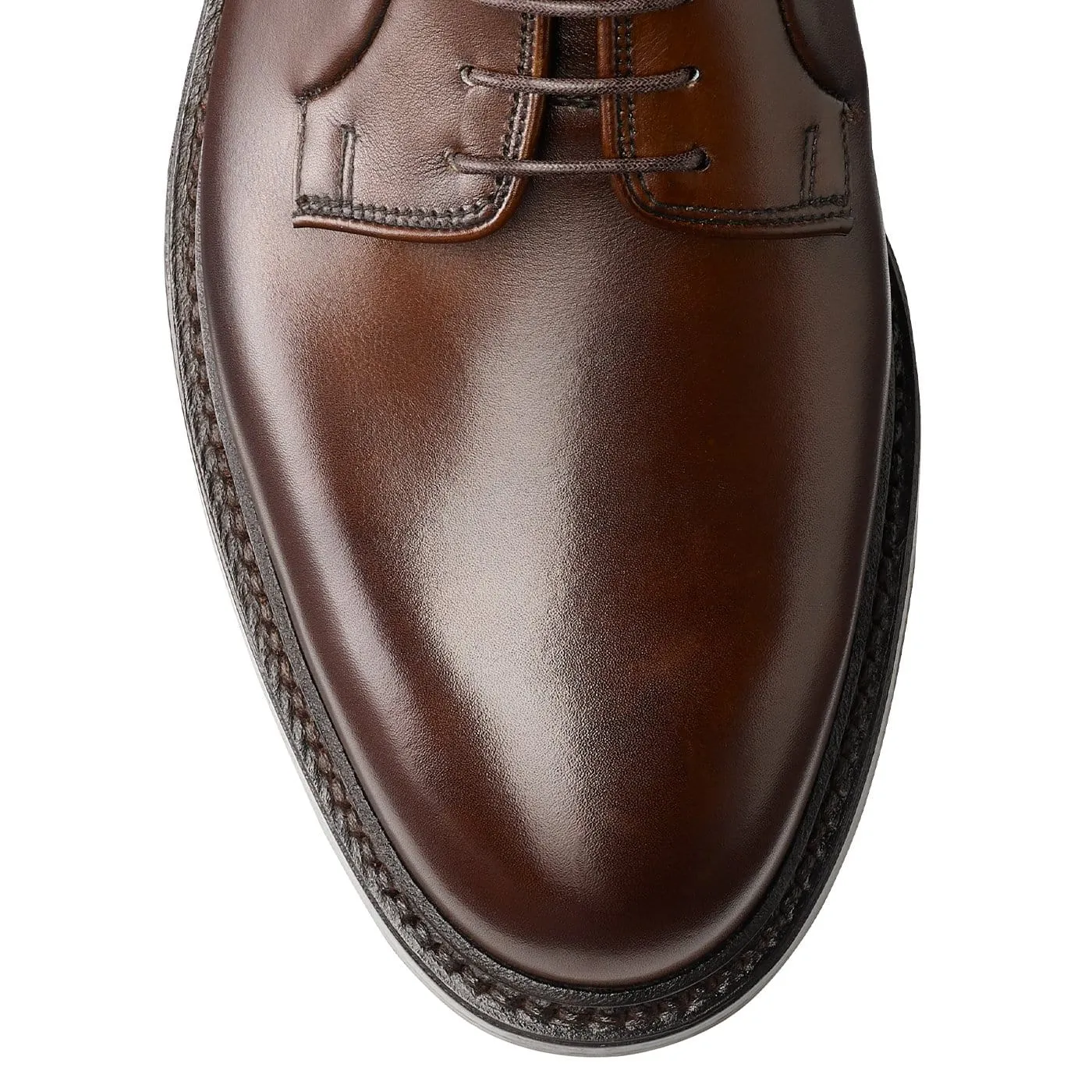 Adjustable Hook and Loop Closure Business Mode Lanark 3 Dark Brown Burnished Calf