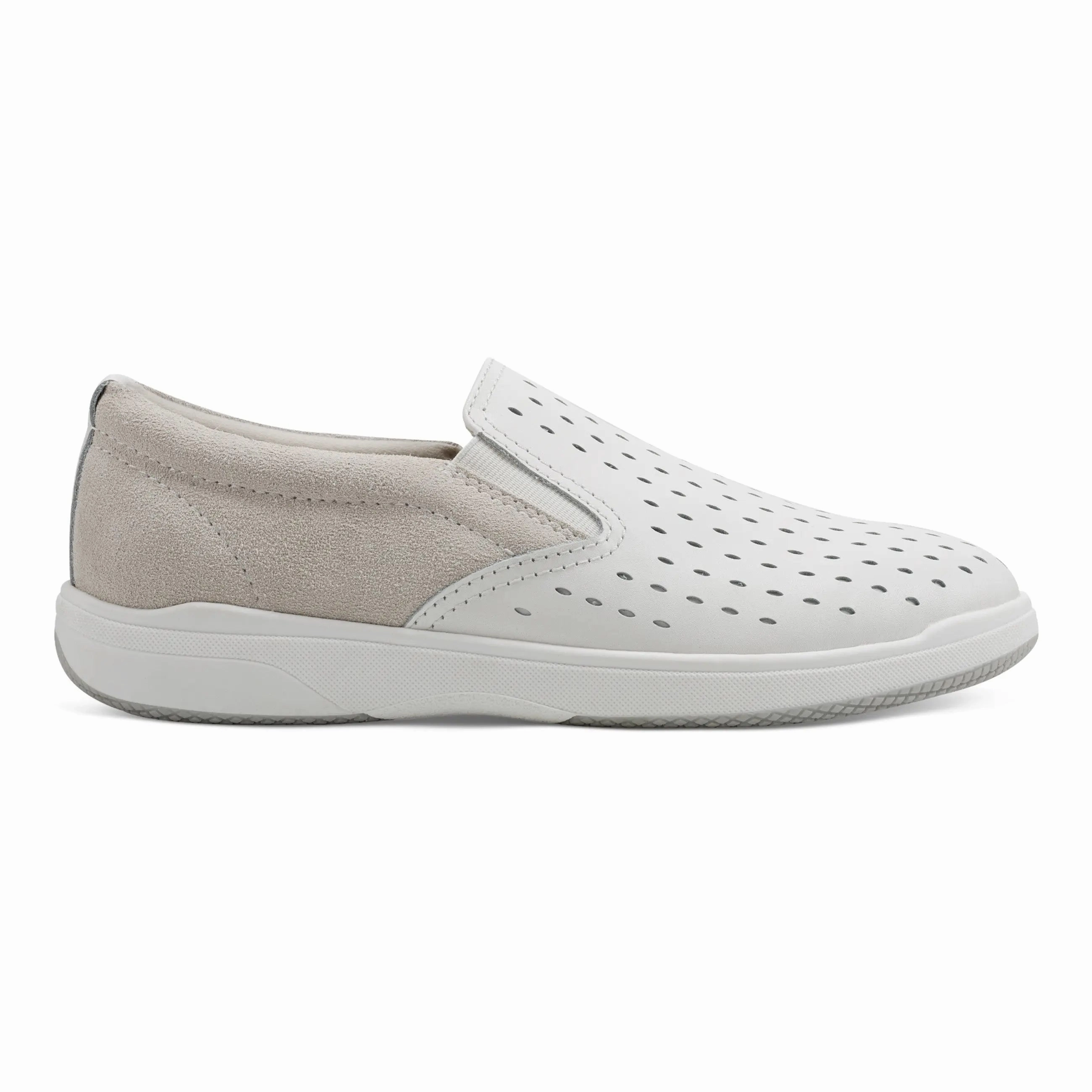 Firm Lane Fitness Ready Nel Laser Cut Round Toe Casual Slip-on Sneakers