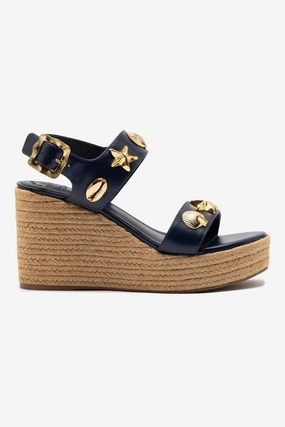 Breathable Upper Design All-Purpose Footwear Madison Hi Espadrille In Navy Saffiano Low Profile Design