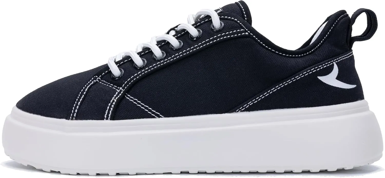 MAFEKE Womens Wide Toe Box Walking Shoes Fashion Platform Sneakers Comfortable Canvas Casual Footwear