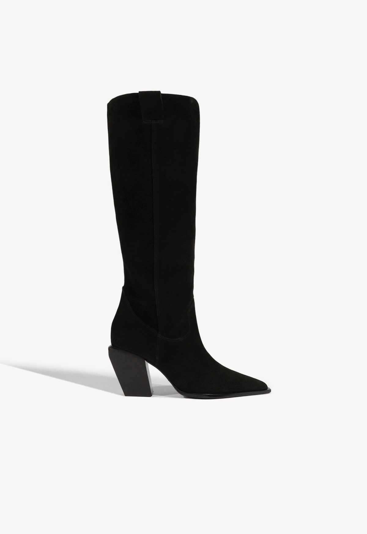 Maine Up Suede Boot Sharp Silhouette Bold Glam