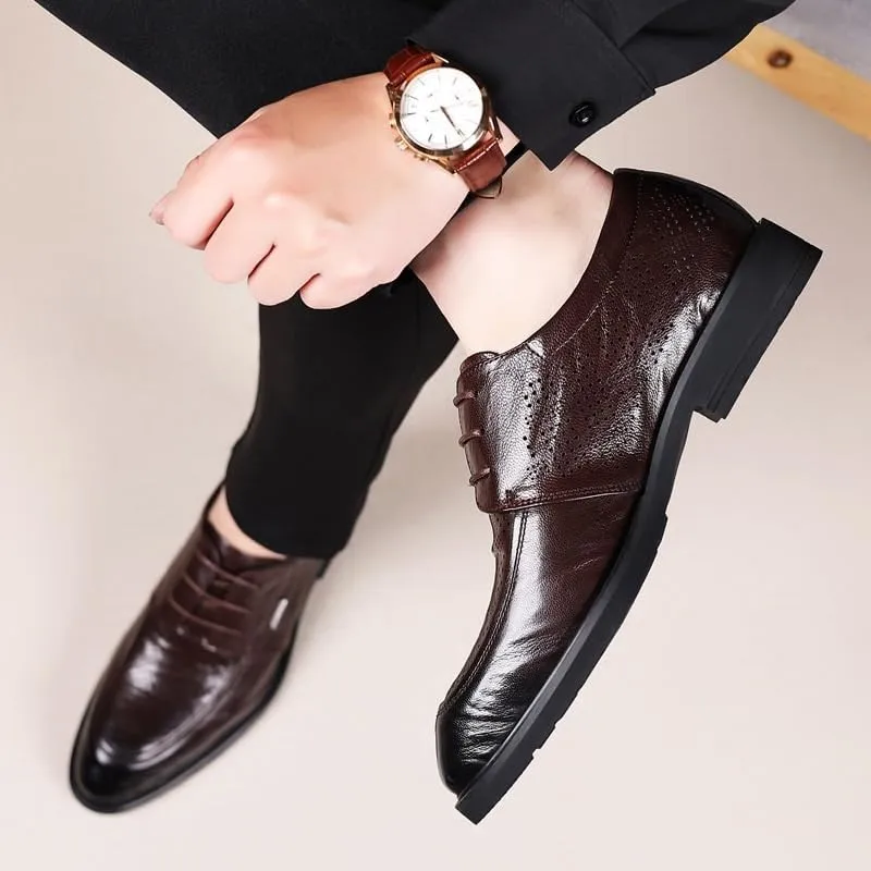 Man's Business Suit Tuxedo Shoes Fashion Casual Classic Pointed-Toe Formal Shoes for Business Dinners
