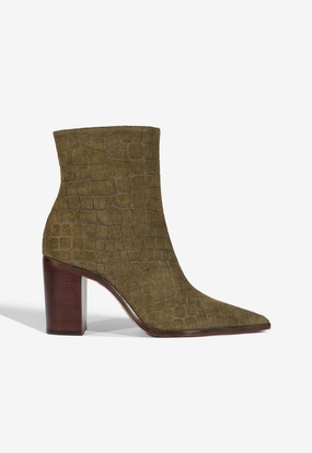 Gold Shine Mary Block Bootie
